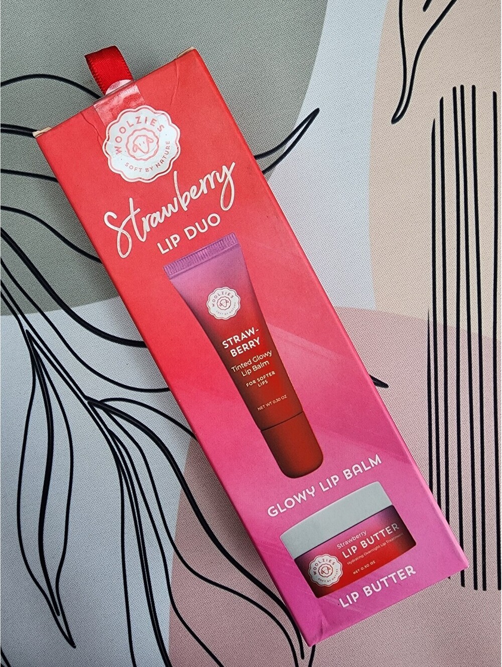 Woolzies Strawberry Lip Duo - Tinted Glowy Lip Balm and Lip Butter